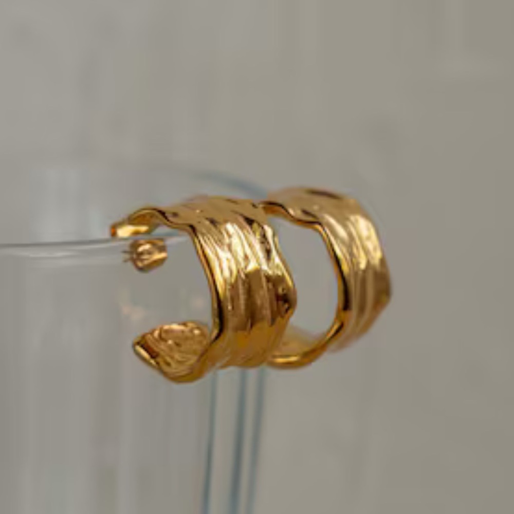 Hammered Gold Hoops | Tarnish Free